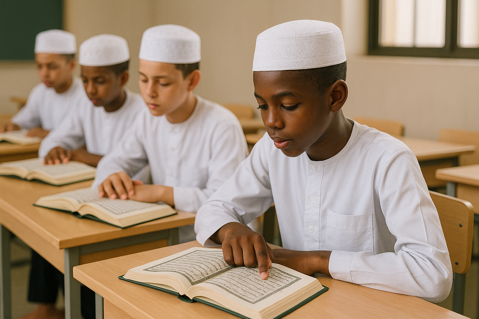 Students writing notes